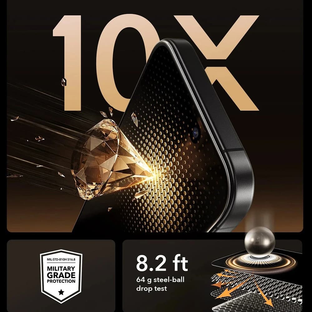 ESR - Corning Gorilla Glass UltraFit Privacy™ (3 balení) - iPhone 17 Pro - černá - náhled 5