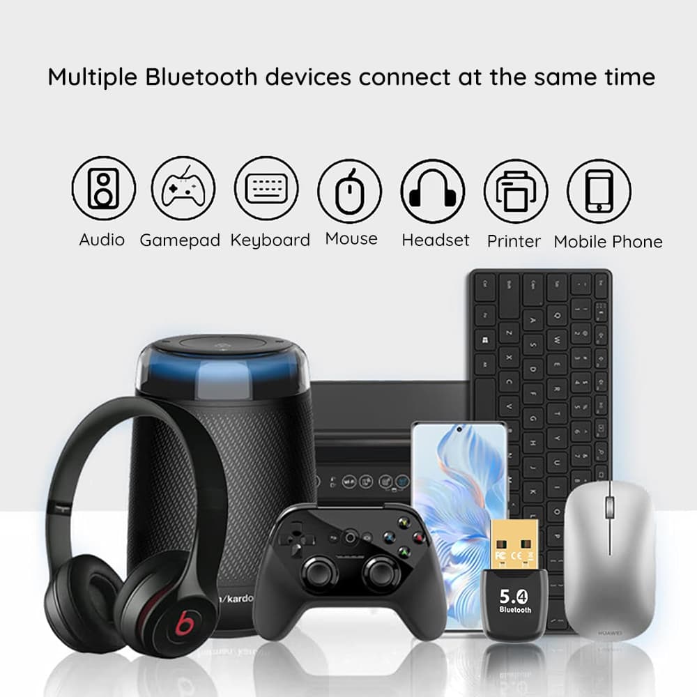 Techsuit Bluetooth Dongle Adapter BlueJet (A20) pro PC Bluetooth 5.4 černý - náhled 5