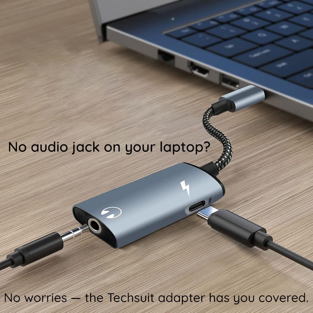 Techsuit 2v1 audio adaptér AcustiCore (AC22) Type-C na Type-C/Jack 3.5mm šedý - náhled 5