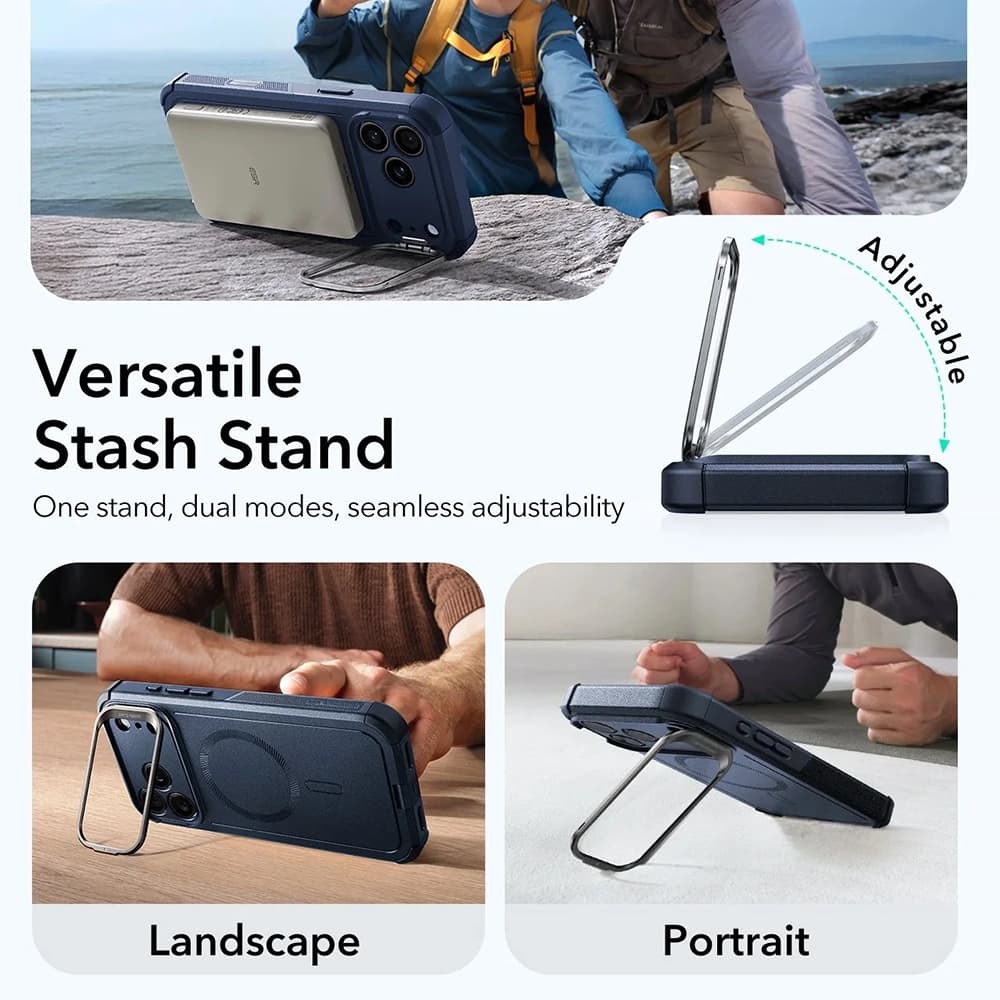 ESR Cyber Armor Kickstand pro iPhone 17 Pro Max modrá - náhled 5
