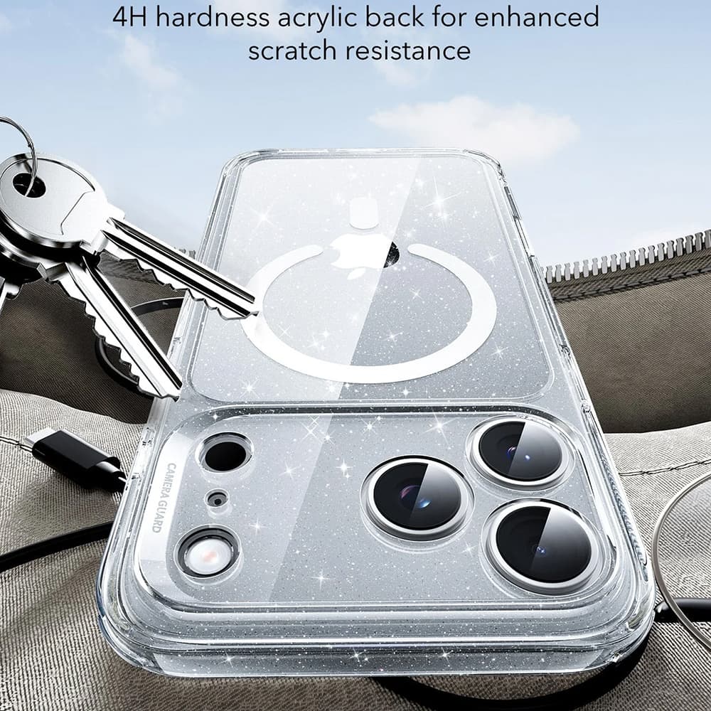 ESR Classic Hybrid HaloLock pro iPhone 17 Pro Max čirý třpytivý - náhled 5