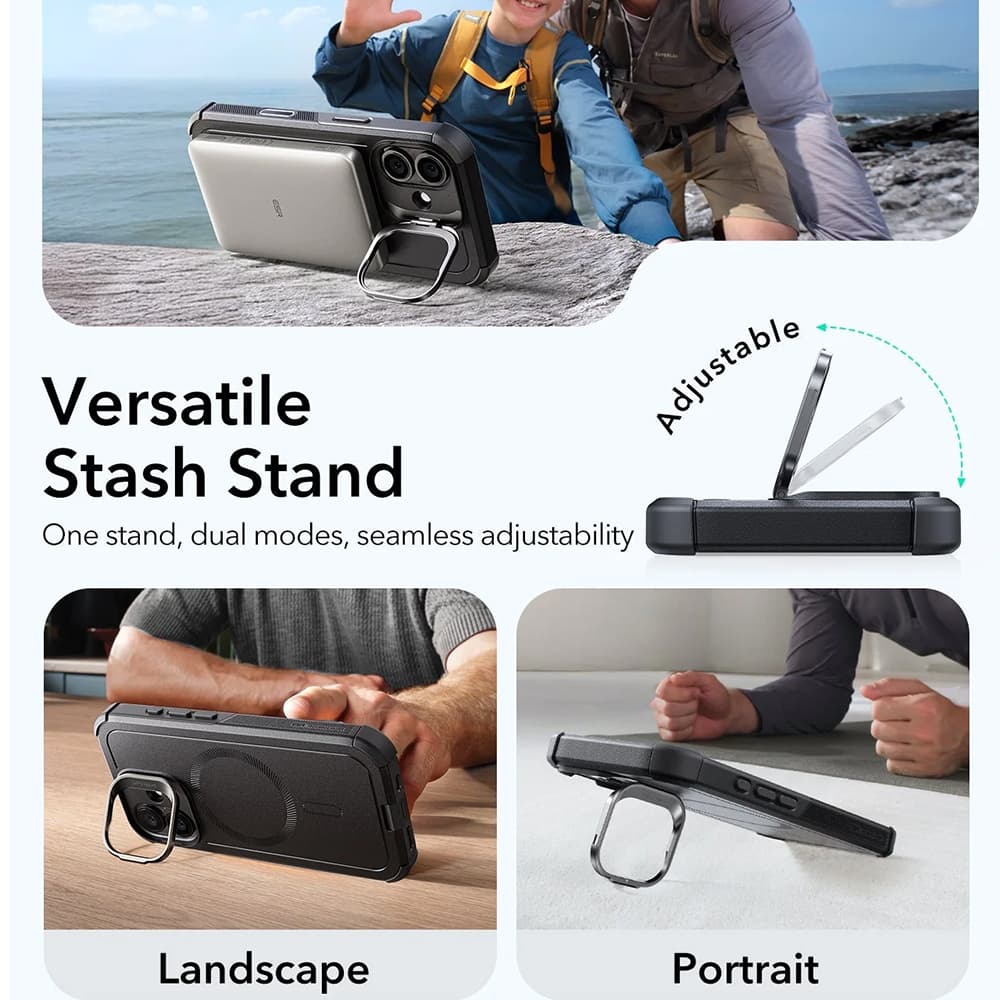 Pouzdro ESR Cyber Armor Kickstand pro iPhone 17 černé - náhled 5
