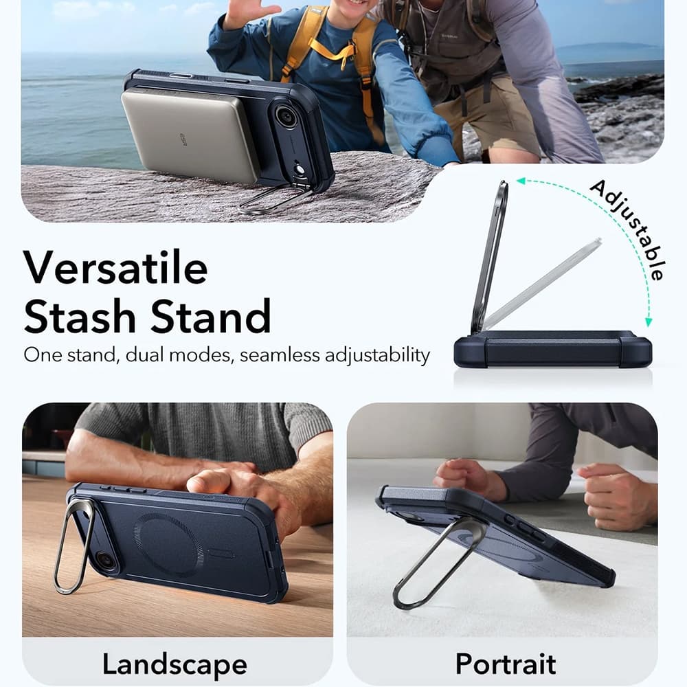 ESR Cyber Armor Kickstand pro iPhone 17 Air modrá - náhled 5