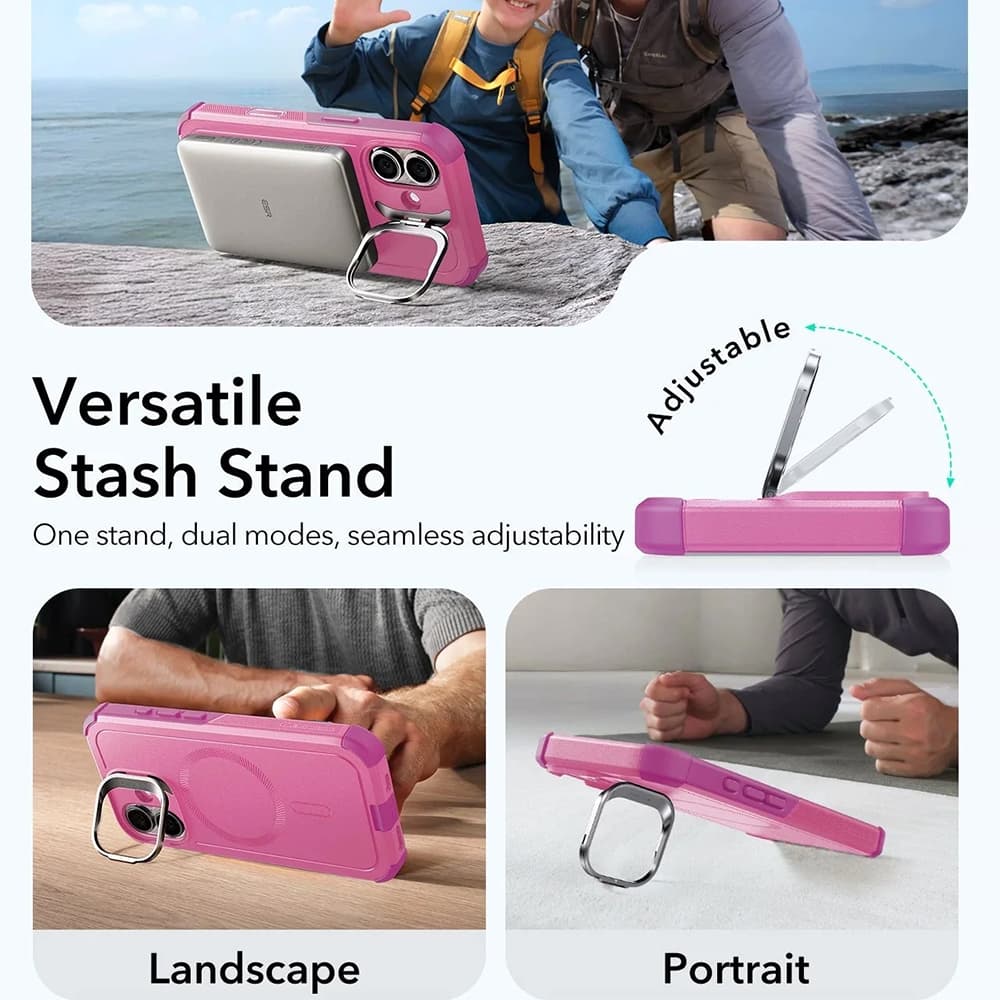 ESR Cyber Armor Kickstand pro iPhone 17 růžová - náhled 5
