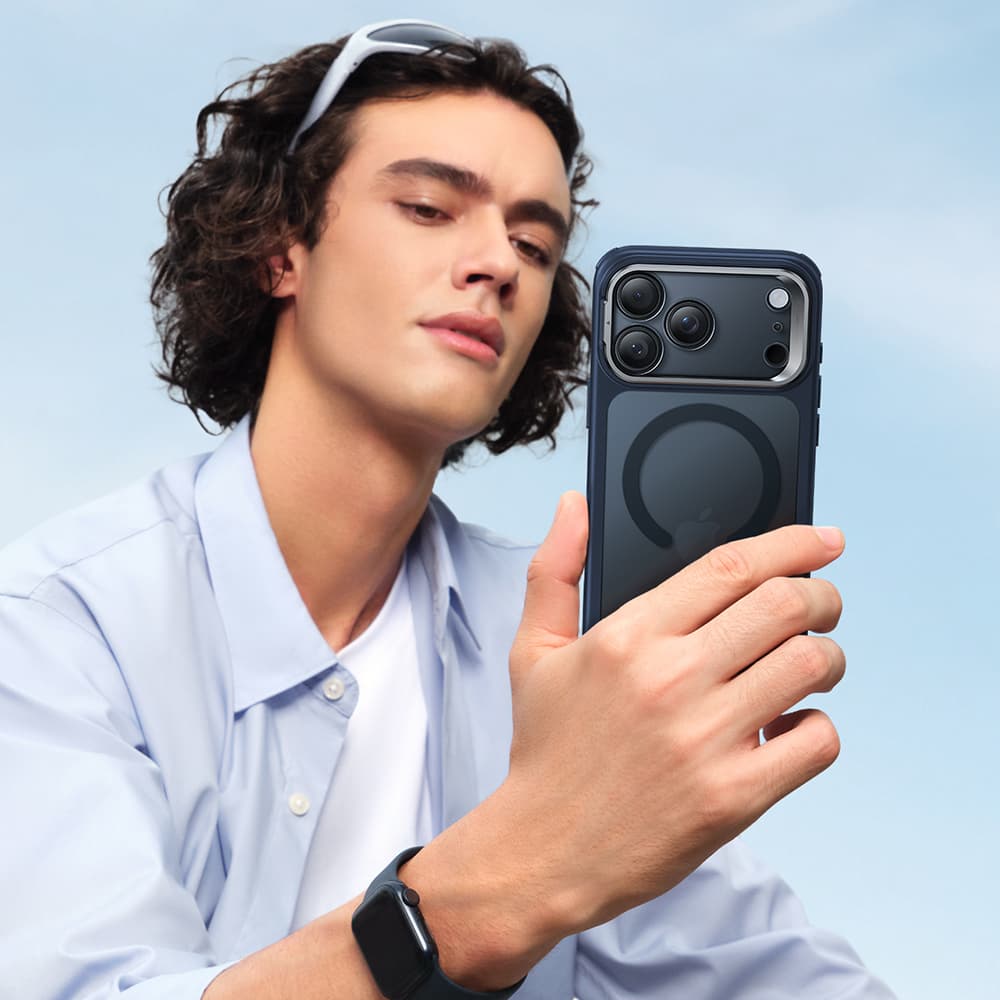 ESR Classic Hybrid HaloLock Kickstand iPhone 17 Pro v matné modré - náhled 5