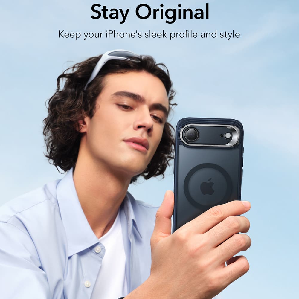 ESR Classic Hybrid HaloLock Kickstand pro iPhone 17 Air v matné modré - náhled 5