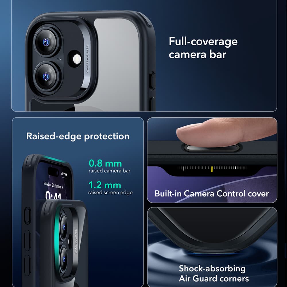 ESR Classic Hybrid HaloLock pro iPhone 17 černá průhledná - náhled 5