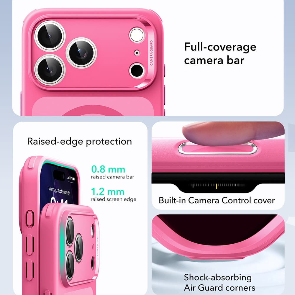 ESR Classic Hybrid HaloLock pro iPhone 17 Pro Max v růžové barvě - náhled 5