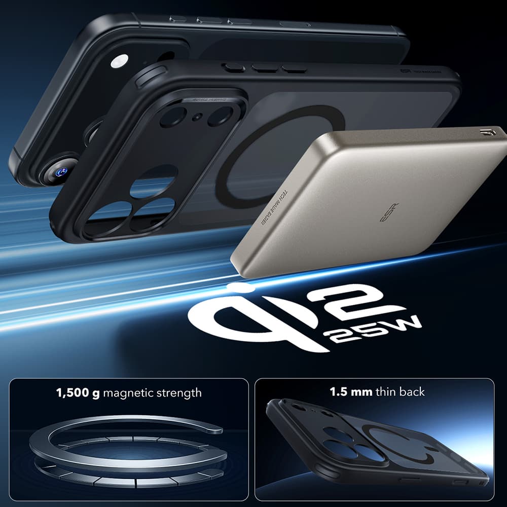 ESR Classic Hybrid HaloLock pro iPhone 17 Pro Max v matné černé - náhled 5