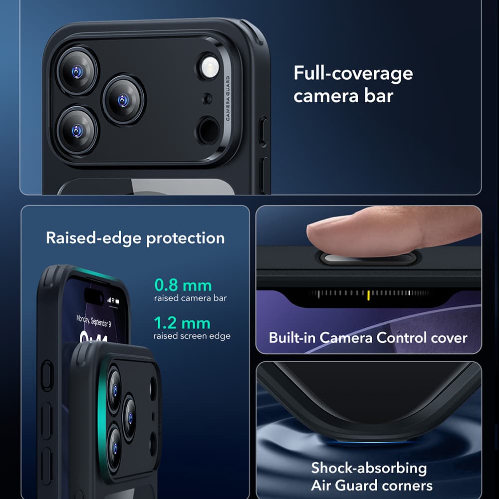 ESR Classic Hybrid HaloLock pro iPhone 17 Pro černá průhledná - náhled 5