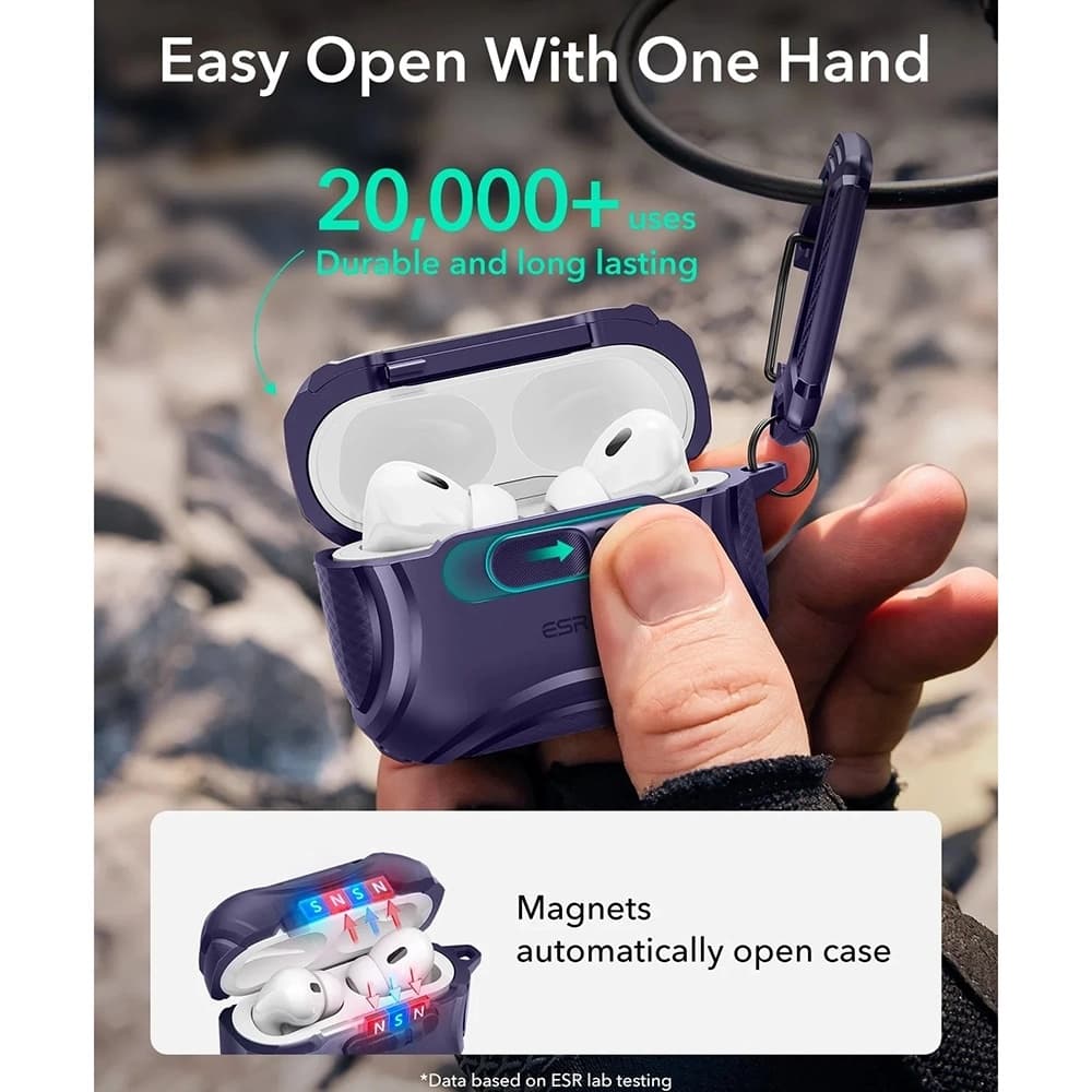 ESR Cyber FlickLock HaloLock pro Apple AirPods Pro 3 fialové - náhled 5