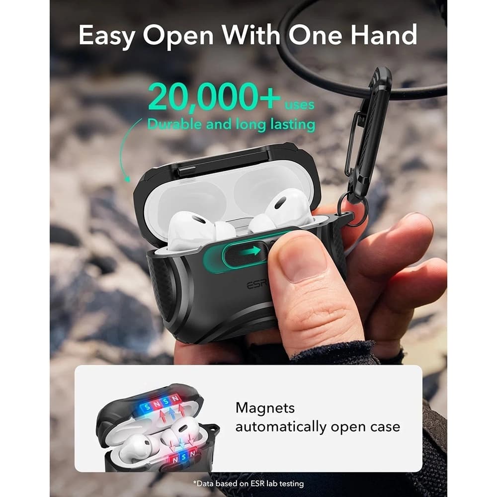 ESR Cyber FlickLock HaloLock pro Apple AirPods Pro 3 černý - náhled 5