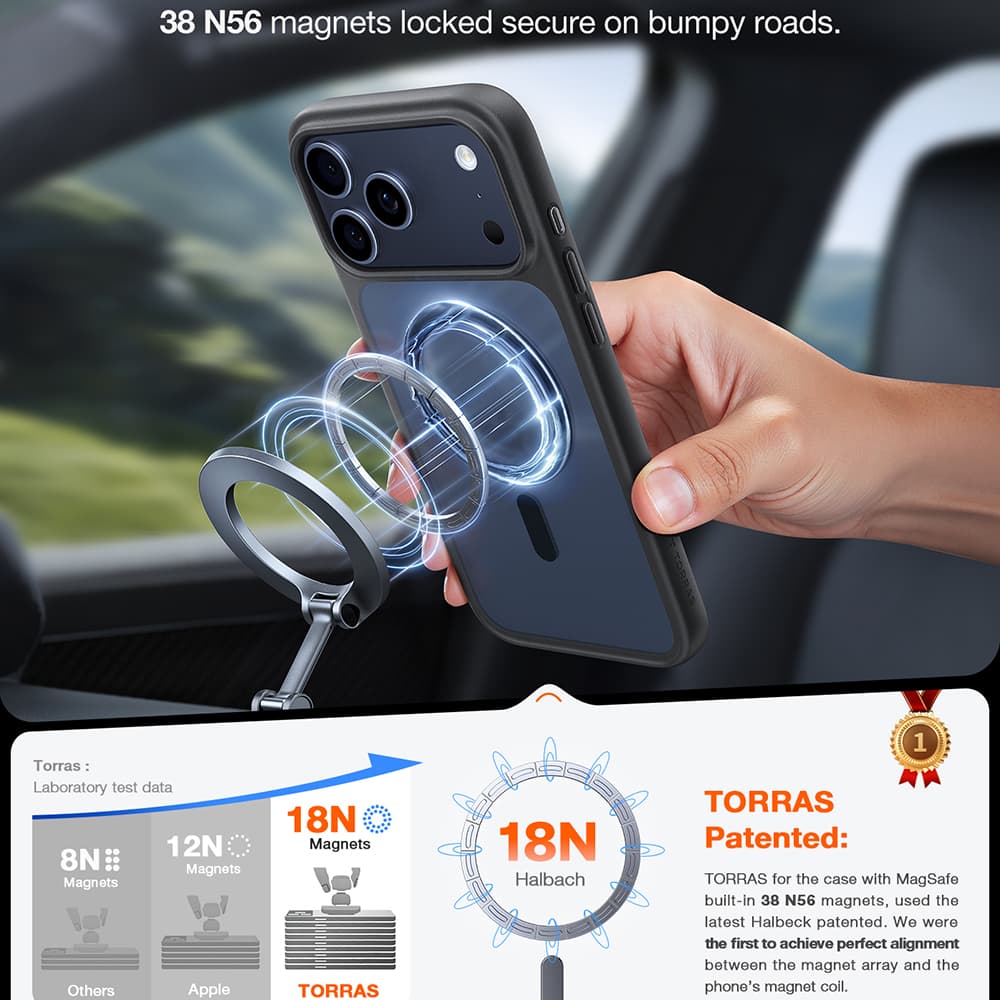 Torras Guardian Magnetic Series pouzdro iPhone 17 Pro černé - náhled 5