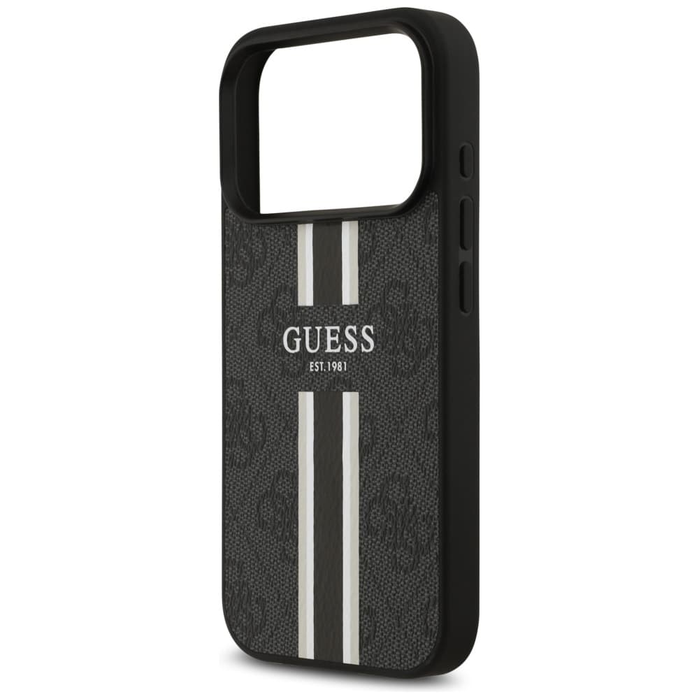 Guess - pevné pouzdro 4G Printed Stripes MagSafe (GUHMP17LP4RPSK) - iPhone 17 Pro - černé - náhled 5