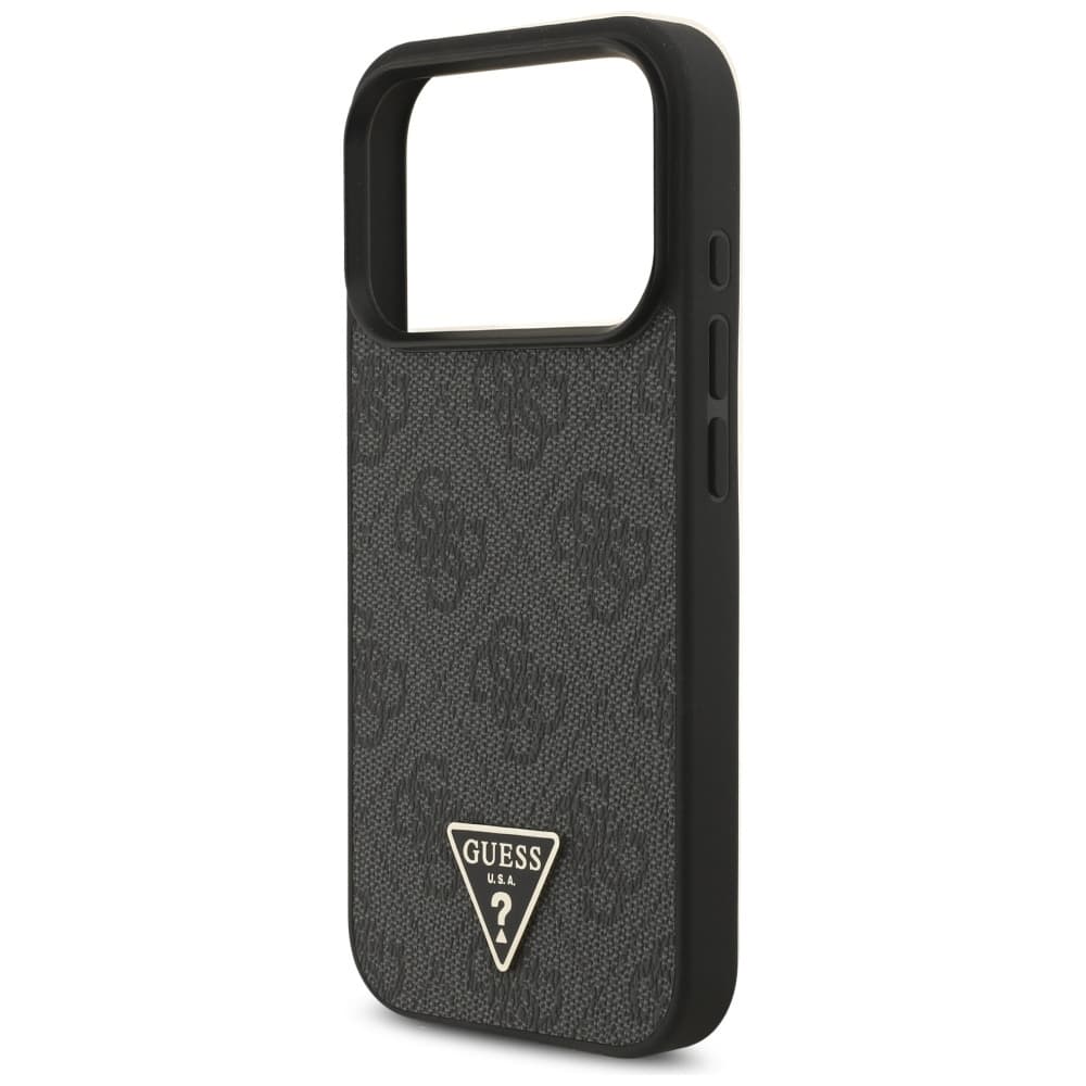 Guess - pevné pouzdro 4G Triangle Logo MagSafe s popruhem na šňůrce (GUHMP17XP4TSDPPSK) - iPhone 17 Pro Max - černé - náhled 5