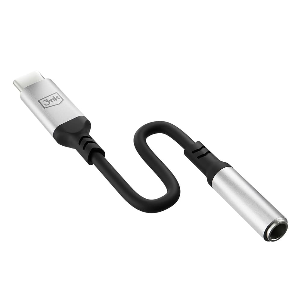 3mk Audio Cable Adapter USB-C na Jack 3.5mm DAC Chip Aluminium Šedý - náhled 5