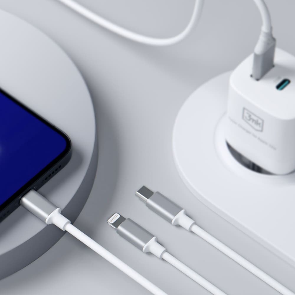 3mk 3in1 Datový kabel Hyper USB-A/C na USB-C/Micro-USB/Lightning 1.5m bílý - náhled 5