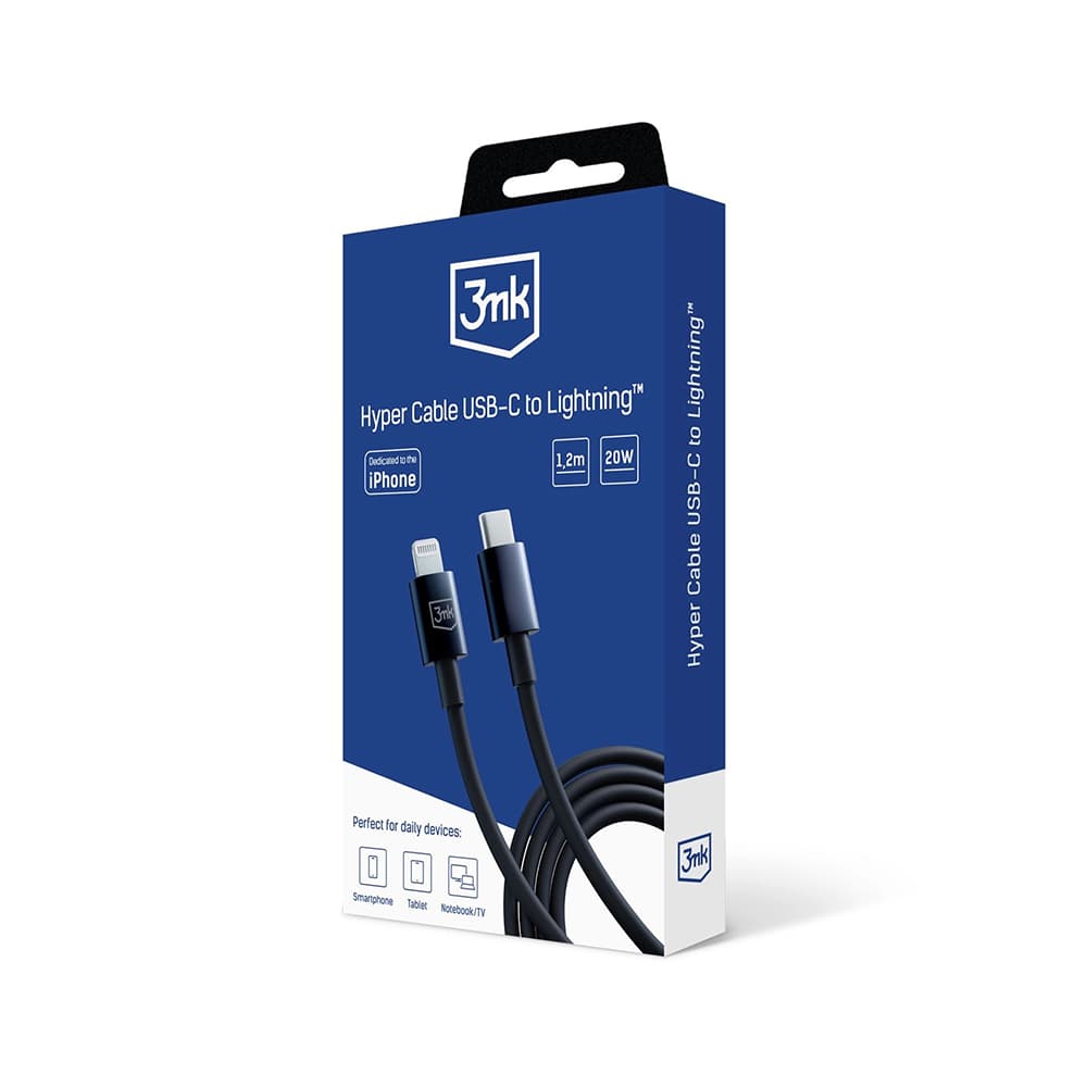 3mk Data Cable Hyper USB-C na Lightning 20W 5A 1.2m černý - náhled 5