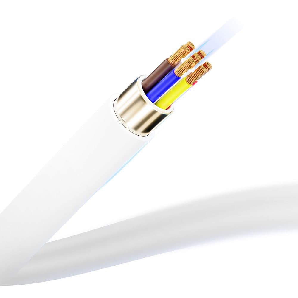 3mk Datový kabel Hyper Silicone USB-C na USB-C 60W 3A 1m bílý - náhled 5