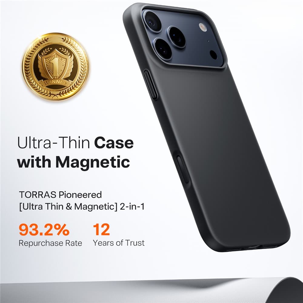 Torras SlimFit MagSafe Series pro iPhone 17 Pro Max černý - náhled 5