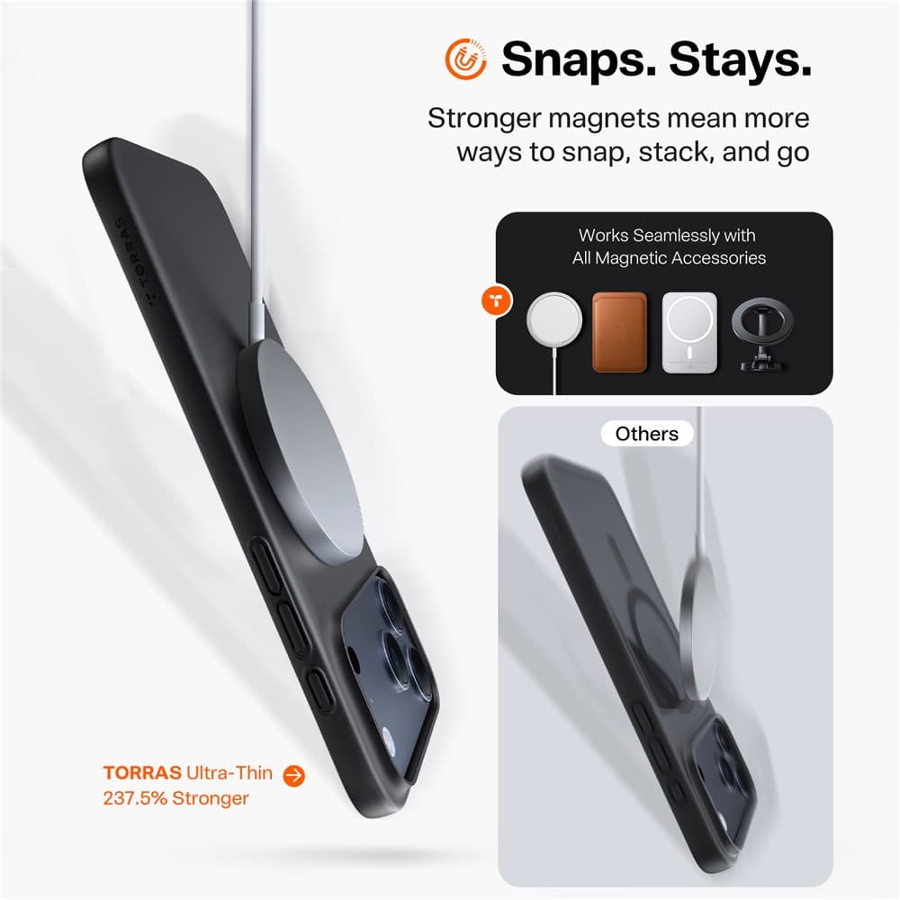 Torras SlimFit MagSafe Series iPhone 17 Pro černý obal - náhled 5