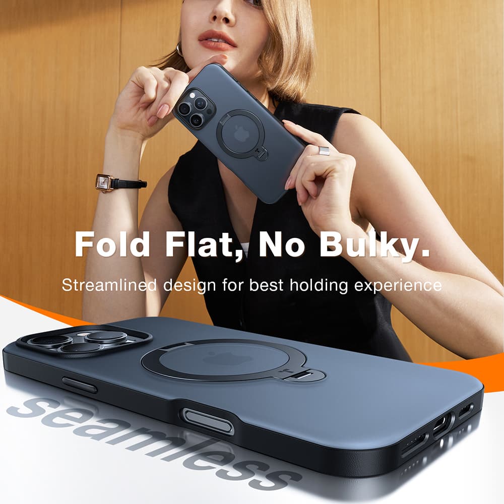 Torras Ostand Spin MagSafe Series pro iPhone 17 Pro Max oranžová - náhled 5