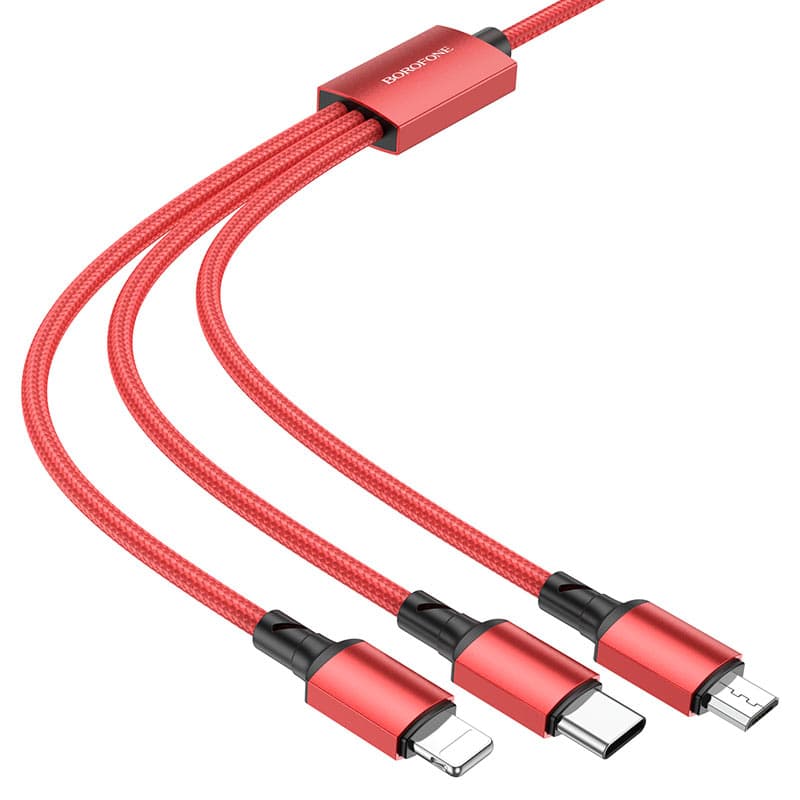 Borofone datový kabel BX72 3-in-1 univerzální 2A 1m černý - náhled 5
