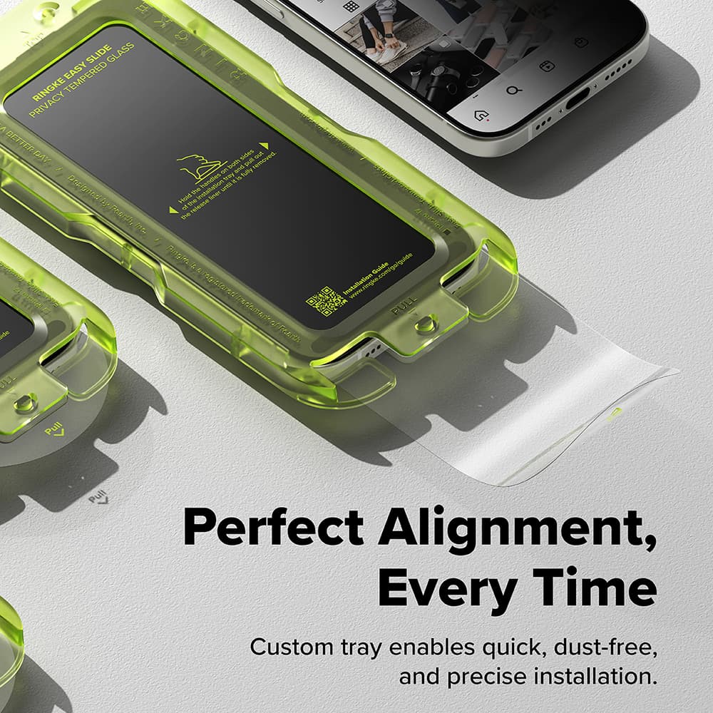 Ringke Easy Slide Privacy tvrzené sklo (2 ks) iPhone 17 Air černá - náhled 5