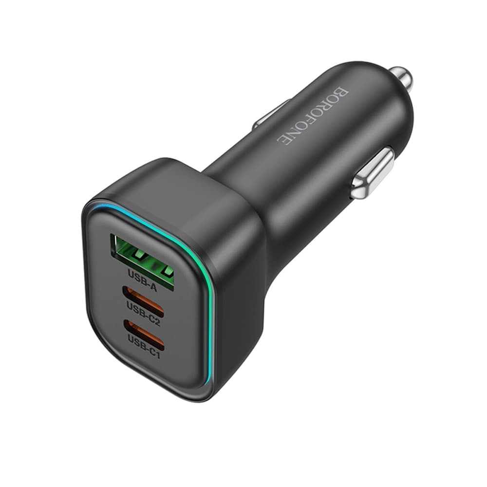 Borofone autonabíječka Trophie BZ28C 1x USB 2x Type-C 60W RGB černá - náhled 5
