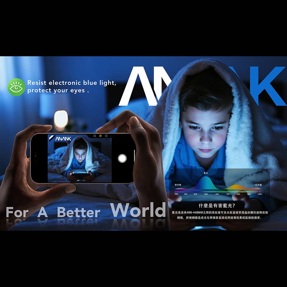 ANANK 2.5D 5X Zesílený Ochranný Kryt Displeje Proti Modrému Světlu iPhone 17 Pro Černý - náhled 5