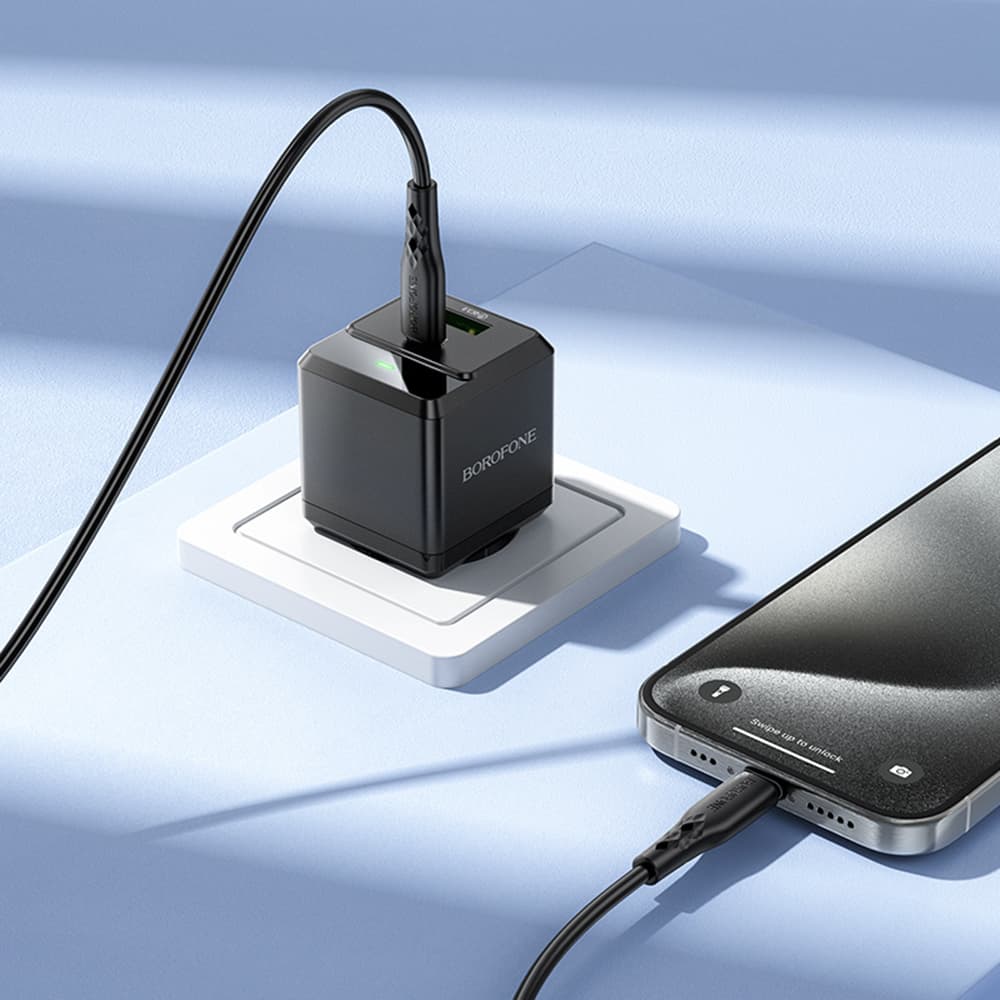 Borofone Intenso BN19 nástěnná nabíječka USB Type-C PD20W QC3.0 černá - náhled 5
