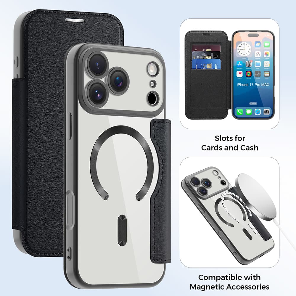 Pouzdro na knihu Techsuit SmartMag pro iPhone 17 Pro černé - náhled 5