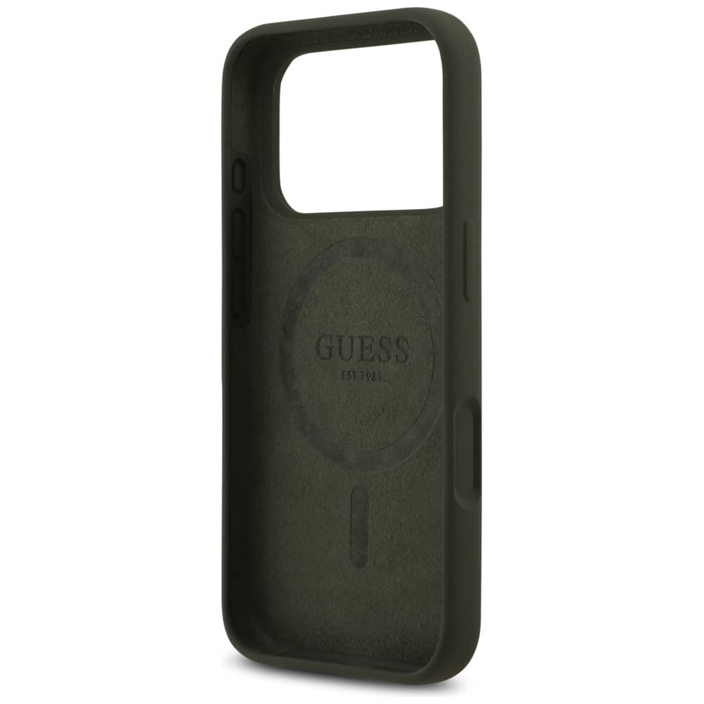 Guess Silicone Triangle Logo MagSafe iPhone 17 Pro khaki - náhled 5
