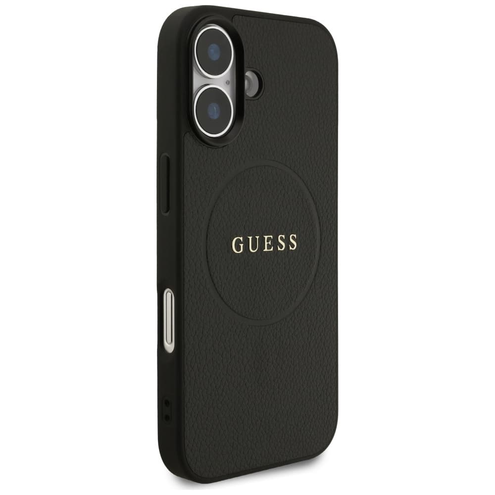 Guess Grained Gold Ring MagSafe GUHMP17SPGHSMMK iPhone 17 Černá - náhled 5