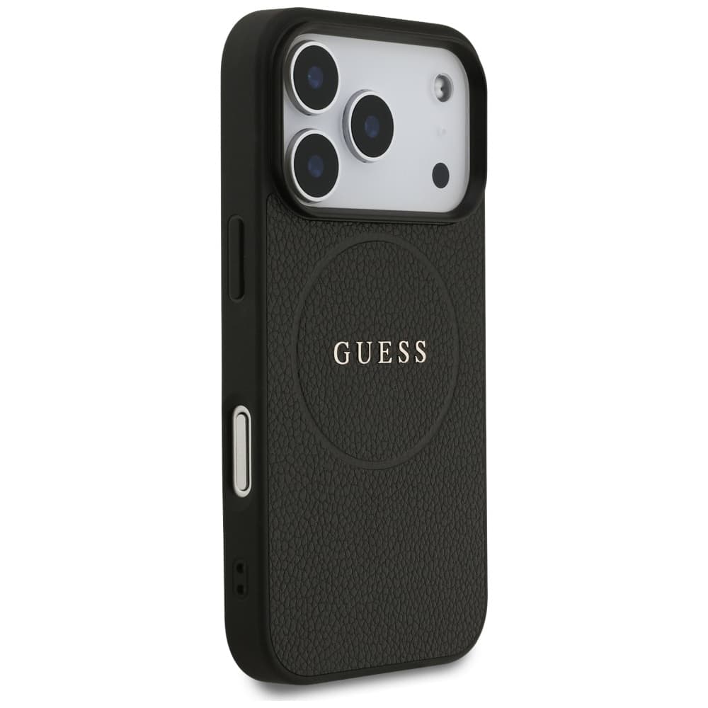 Guess Grained Gold Ring MagSafe GUHMP17XPGHSMMK iPhone 17 Pro Max Černá - náhled 5