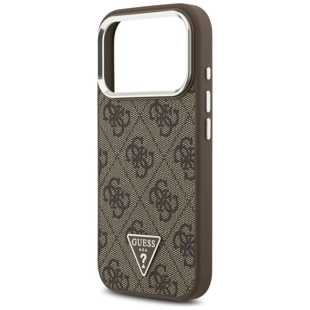 Guess Hardcase 4G Triangle Logo MagSafe iPhone 17 Pro hnědý - náhled 5