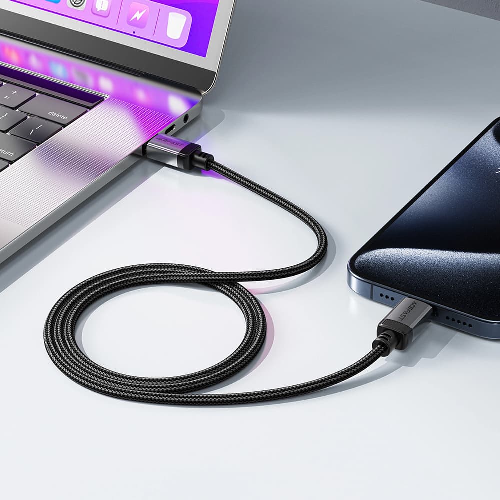 Acefast Data Cable C20-03 USB-C na Type-C 60W 3A rychlé nabíjení černý - náhled 5