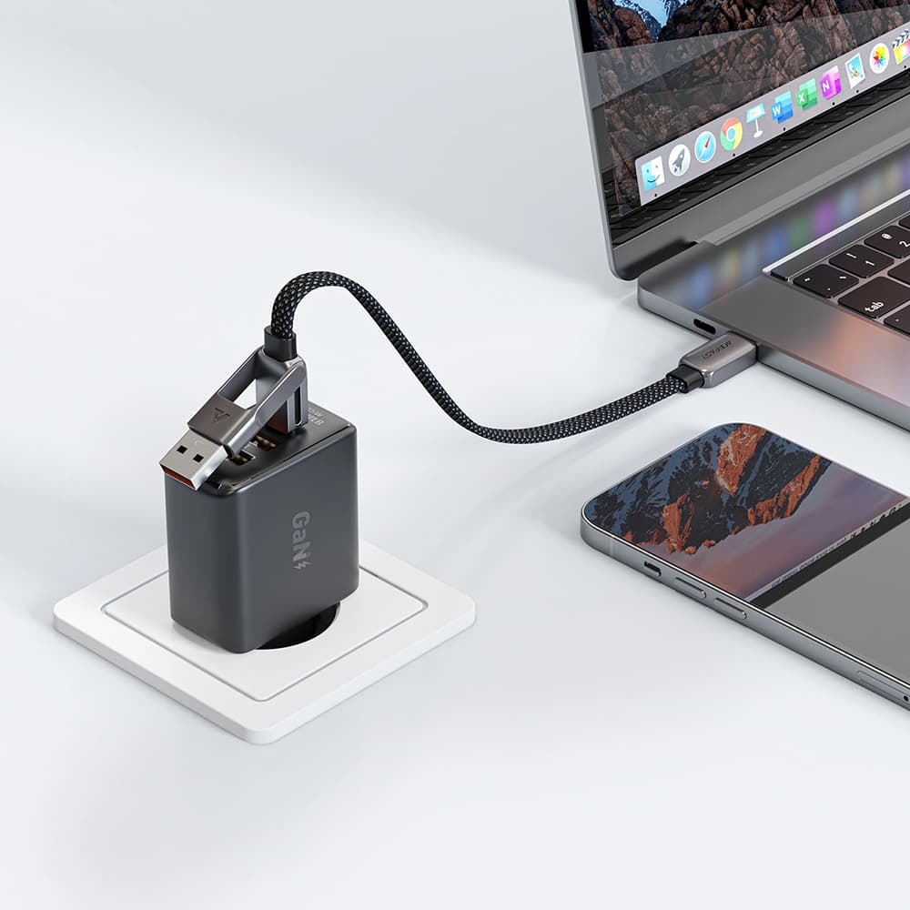 Acefast Datový kabel C13-05 Rychlonabíjecí Type-C na USB Type-C 0.2m černý - náhled 5