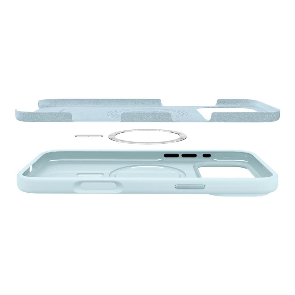 Spigen Silicone Fit MagSafe pro iPhone 17 Pro Max v tlumené modré - náhled 5