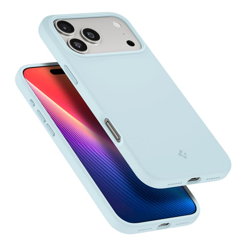 Spigen Silicone Fit MagSafe pro iPhone 17 Pro v tlumené modré - náhled 5
