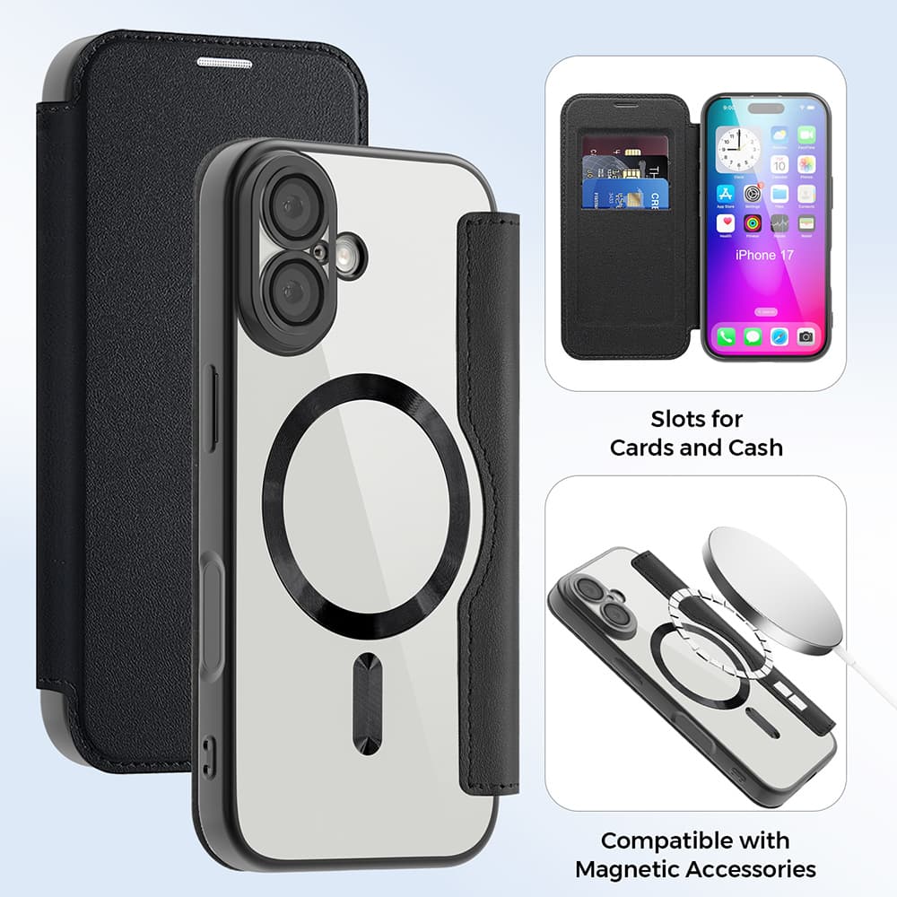 Pouzdro na knihu Techsuit SmartMag iPhone 17 černé - náhled 5
