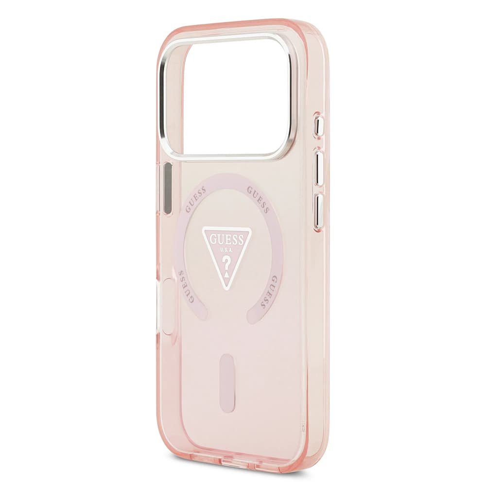 Guess IML Gradient Triangle Logo MagSafe iPhone 17 Pro růžová - náhled 5