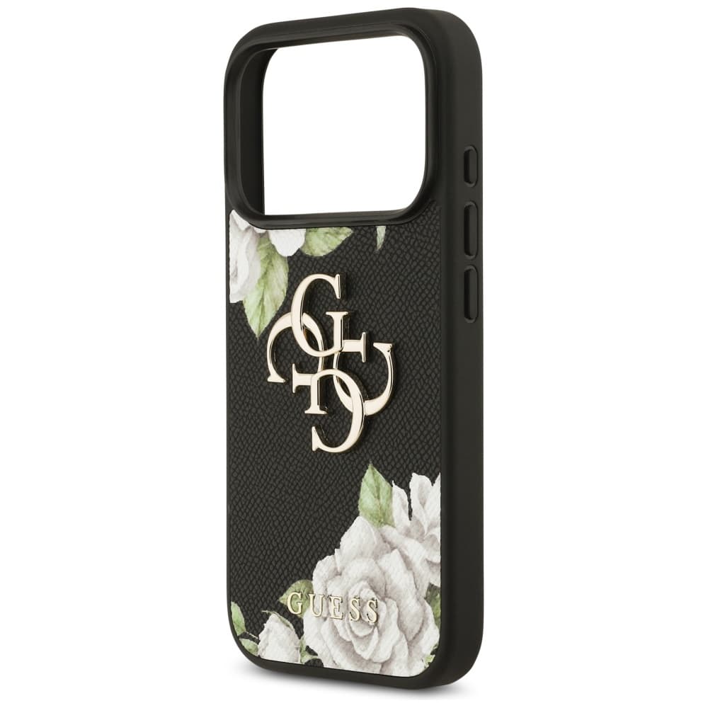 Guess Hardcase 4G Grained Roses Big Logo iPhone 17 Pro Max Černá - náhled 5