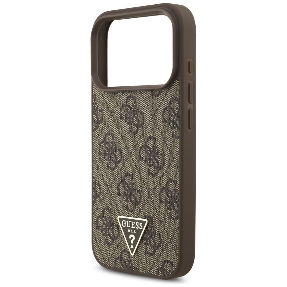 Guess Hardcase 4G Triangle Logo MagSafe s perlovým páskem iPhone 17 Pro hnědý - náhled 5