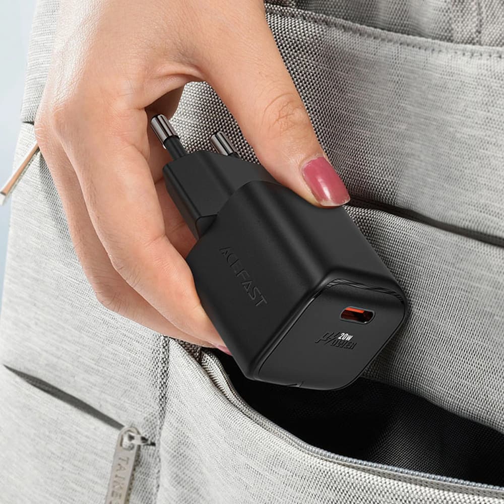 Acefast Wall Charger Mini A73 GaN technologie PD20W malý design černá - náhled 5