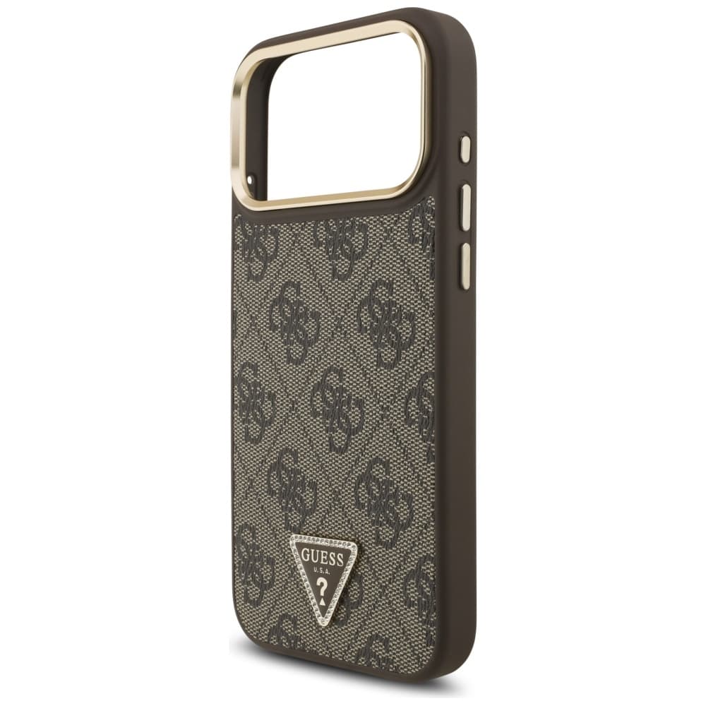 Guess Hardcase 4G Triangle Logo MagSafe iPhone 17 Pro Max hnědý - náhled 5