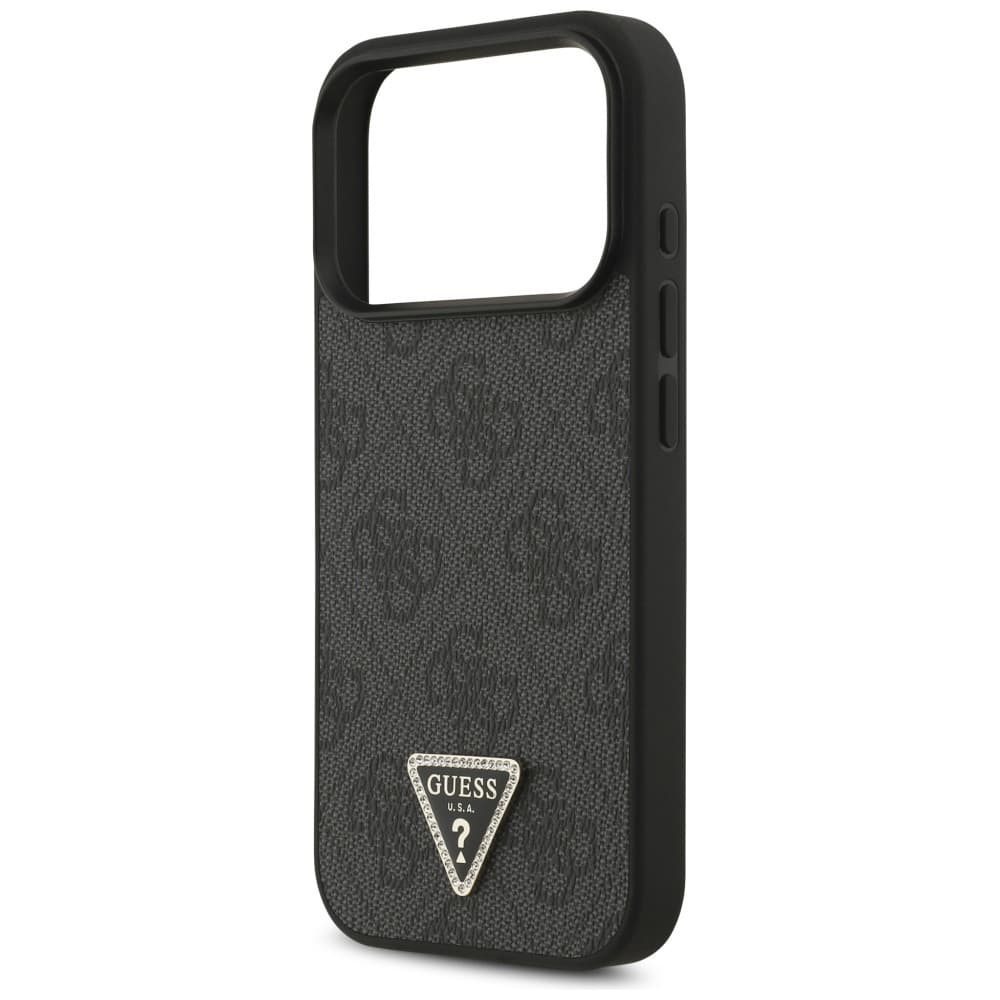 Guess Leather 4G Triangle Strass MagSafe pro iPhone 17 Pro Max černá - náhled 5