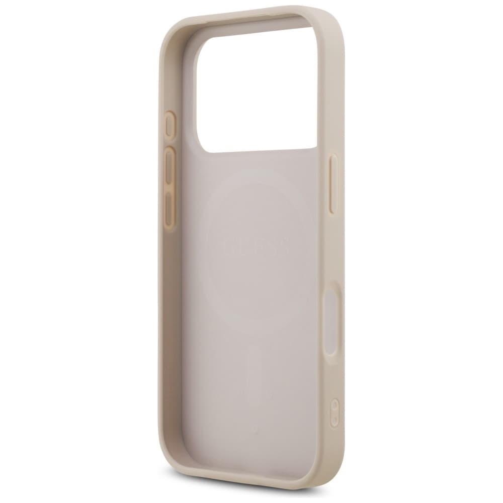 Guess Leather 4G Triangle Strass MagSafe pro iPhone 17 Pro Max růžová - náhled 5