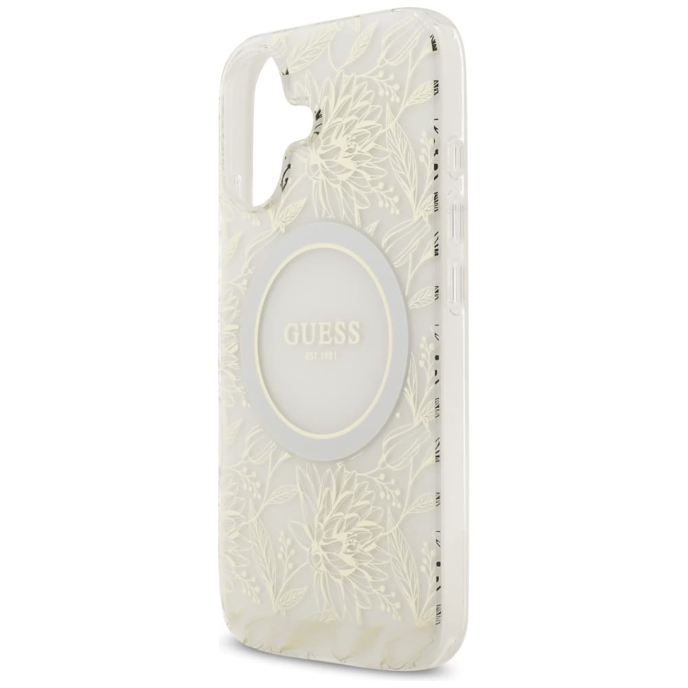 Guess IML Flowers s perlovým řemínkem MagSafe iPhone 17 bílá - náhled 5