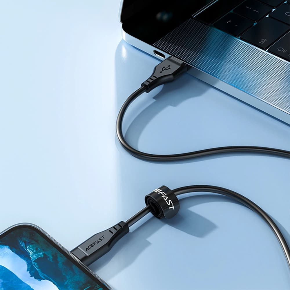 Acefast Datový kabel C3-02 USB na Lightning 2.4A 480Mbps MFi 1.2m černý - náhled 5
